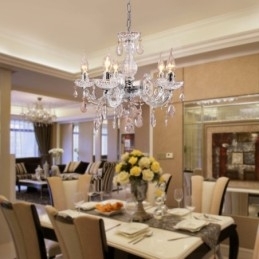 Upligh Krom Taklampe Stearinlys Akryl Armatur Lysekrone Anheng