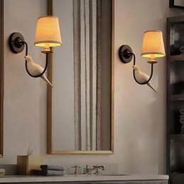 Nordamerikanske Fugler Europeiske Kreative Stoffkunstvegglamper