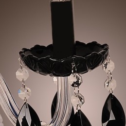 Svart Krystallvegglampe Med Stearinlyspære