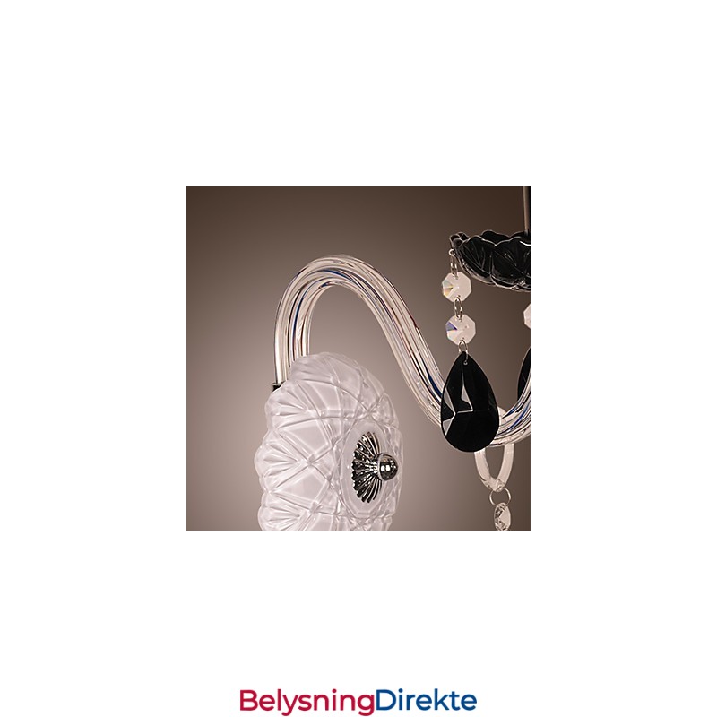 Svart Krystallvegglampe Med Stearinlyspære