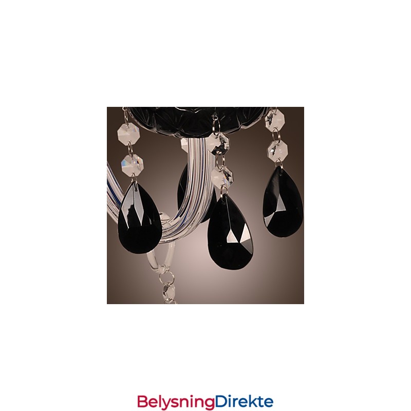 Svart Krystallvegglampe Med Stearinlyspære