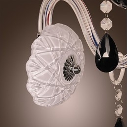 Svart Krystallvegglampe Med Stearinlyspære