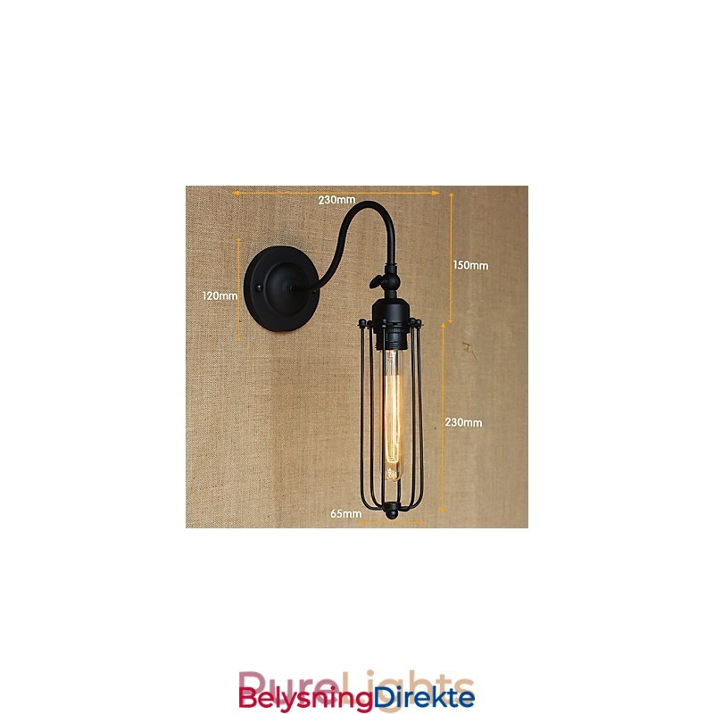 Kunst Minimalistisk Matt Svart Amerikansk Landlig Stuelampe Soverom Balkong Vegglampe Nattbordslampe