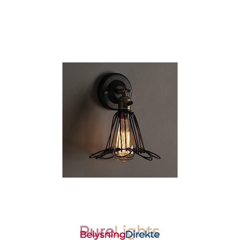 Amerikansk Landlig Loftsstil Vegglampe I Smijern Vegglampe I Restaurering Av Gamle Skikker