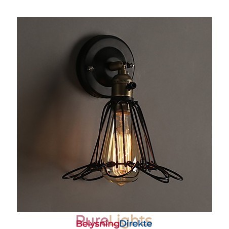 Amerikansk Landlig Loftsstil Vegglampe I Smijern Vegglampe I Restaurering Av Gamle Skikker