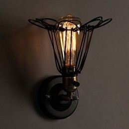 Amerikansk Landlig Loftsstil Vegglampe I Smijern Vegglampe I Restaurering Av Gamle Skikker