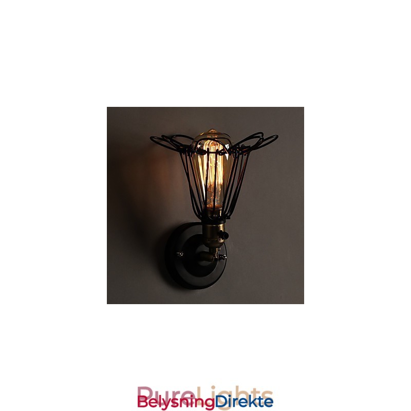 Amerikansk Landlig Loftsstil Vegglampe I Smijern Vegglampe I Restaurering Av Gamle Skikker