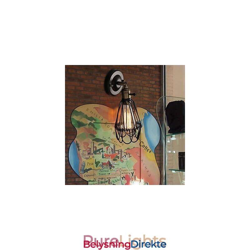 Amerikansk Landlig Loftsstil Vegglampe I Smijern Vegglampe I Restaurering Av Gamle Skikker