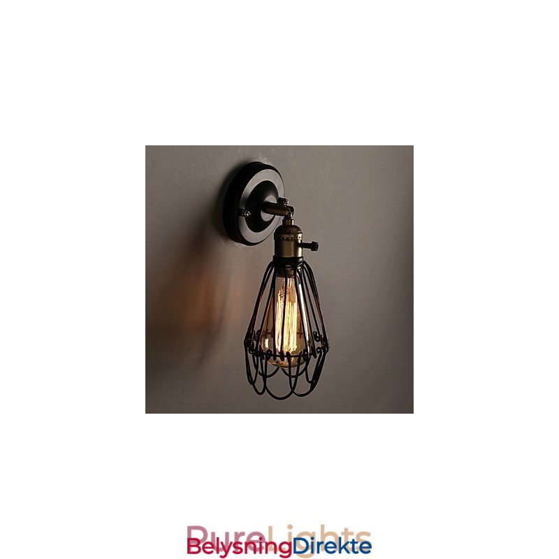 Amerikansk Landlig Loftsstil Vegglampe I Smijern Vegglampe I Restaurering Av Gamle Skikker