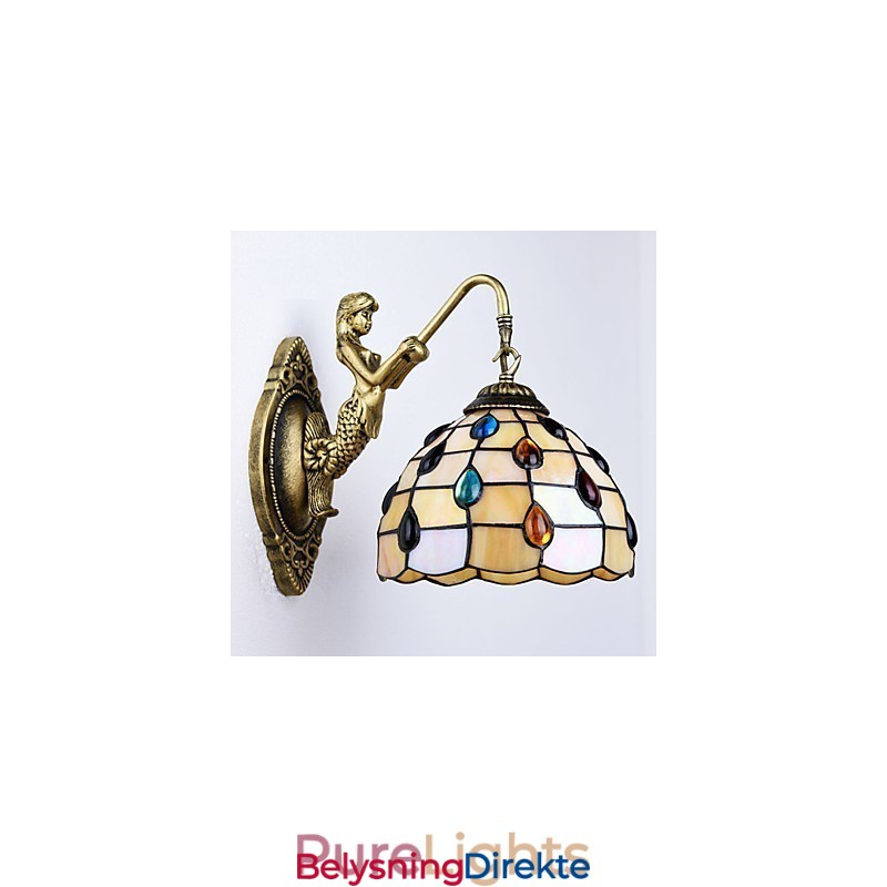 Europeisk Middelhavskontraktert Landlig Kreativ Smijernsvegglampe Glasslamper