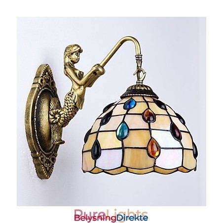 Europeisk Middelhavskontraktert Landlig Kreativ Smijernsvegglampe Glasslamper