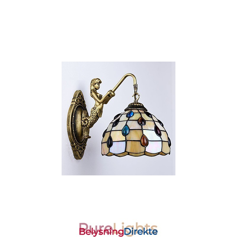 Europeisk Middelhavskontraktert Landlig Kreativ Smijernsvegglampe Glasslamper