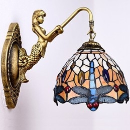 Europeisk Kontraktsfestet Landlig Kreativ Smijernsvegglampe Glasslamper