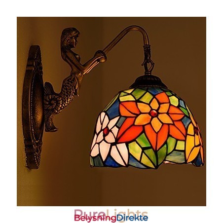 Europeisk Kontraktsfestet Landlig Kreativ Smijernsvegglampe Glasslamper