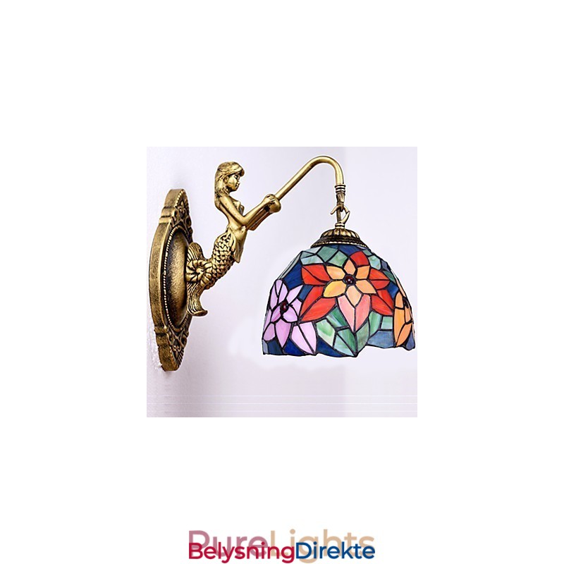 Europeisk Kontraktsfestet Landlig Kreativ Smijernsvegglampe Glasslamper