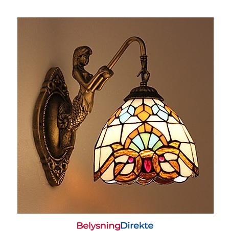 Europeisk Kontraktsfestet Landlig Kreativ Smijernsvegglampe Glasslamper