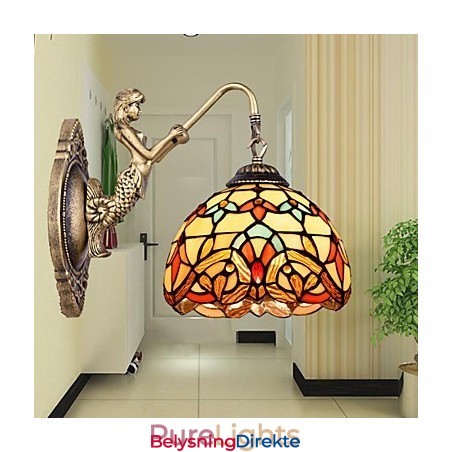 Europeisk Kontraktsfestet Landlig Kreativ Smijernsvegglampe Glasslamper