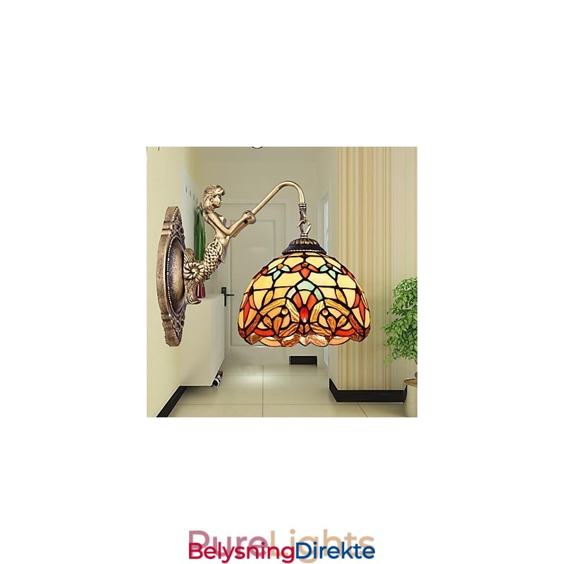 Europeisk Kontraktsfestet Landlig Kreativ Smijernsvegglampe Glasslamper