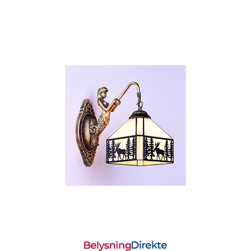 Julehjort Europeisk Kontraktsfestet Landlig Kreativ Smijernsvegglampe Glasslys