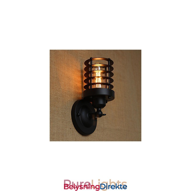 Retro Enkel Elegant Svart Nattbordstrapp Balkong Dekorativ Vegglampe