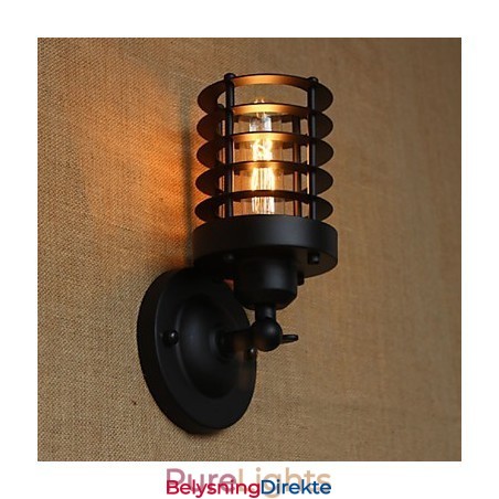 Retro Enkel Elegant Svart Nattbordstrapp Balkong Dekorativ Vegglampe