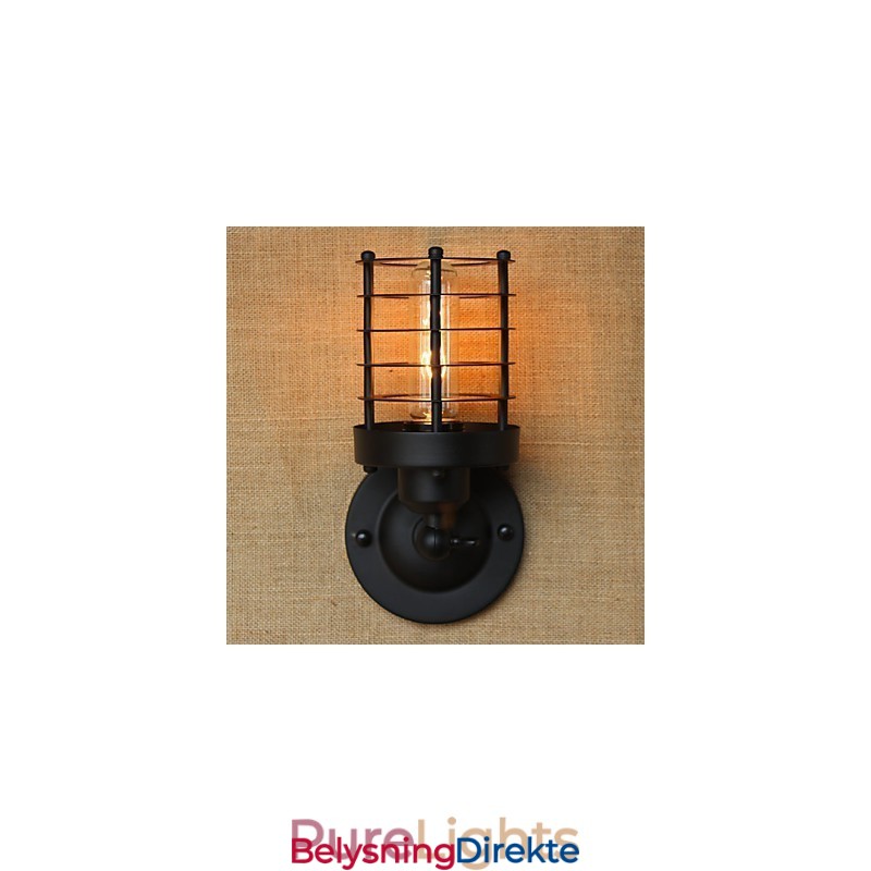 Retro Enkel Elegant Svart Nattbordstrapp Balkong Dekorativ Vegglampe