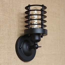 Retro Enkel Elegant Svart Nattbordstrapp Balkong Dekorativ Vegglampe