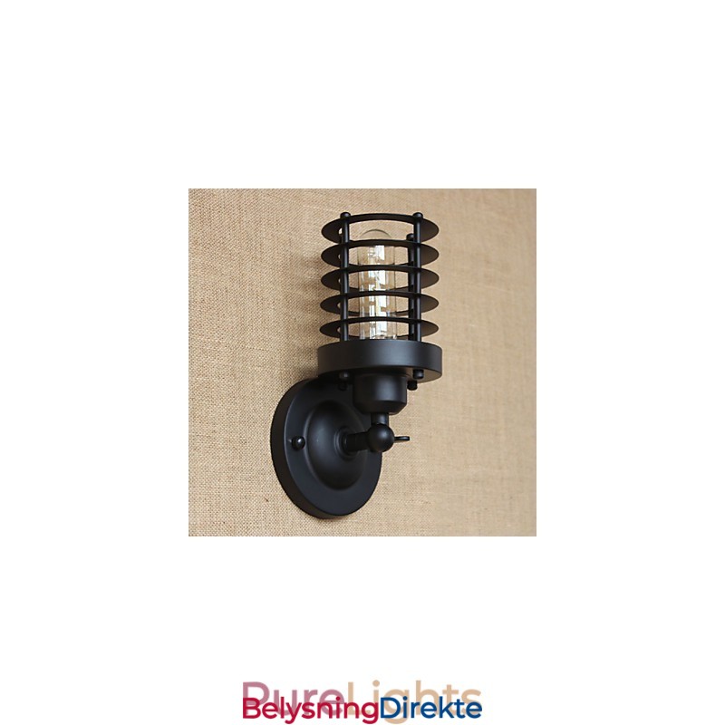 Retro Enkel Elegant Svart Nattbordstrapp Balkong Dekorativ Vegglampe