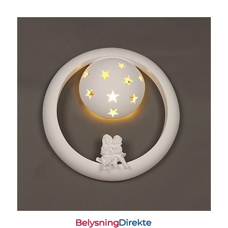 Søt Pastoral Gips Morsom Barnerom Veranda Vegglampe Lys