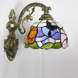 Europeisk Middelhavskontraktert Landlig Kreativ Smijernsvegglampe Glasslamper