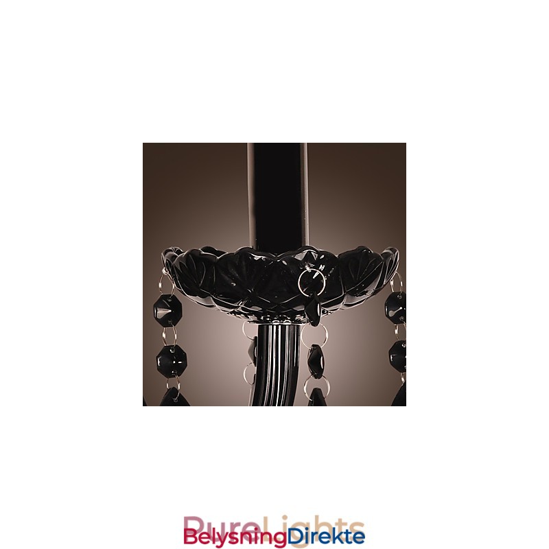 Svart Krystallvegglampe Med Stearinlyspære