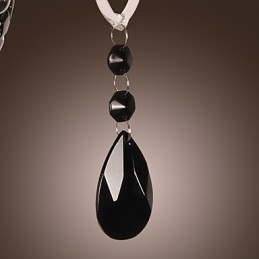 Svart Krystallvegglampe Med Stearinlyspære