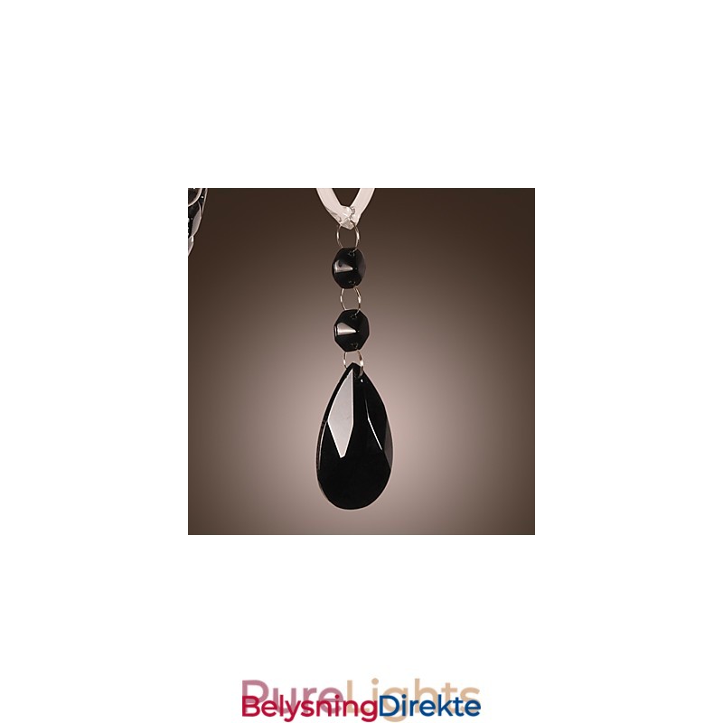 Svart Krystallvegglampe Med Stearinlyspære