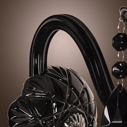 Svart Krystallvegglampe Med Stearinlyspære