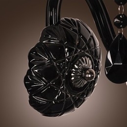 Svart Krystallvegglampe Med Stearinlyspære