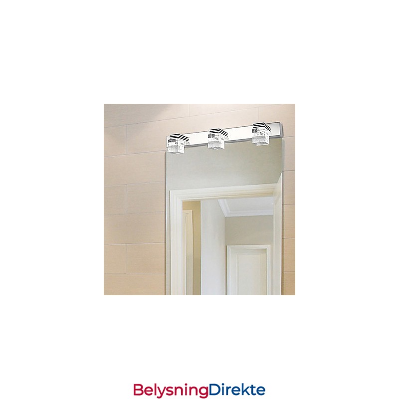 Moderne Vegglampe Med Glassboble, Kubisk Skjerm, Speilfrontstil