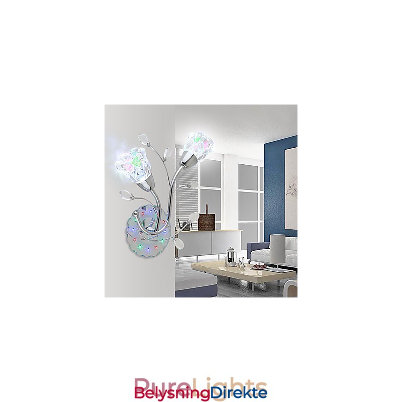 Kreative Blomster Moderne Og Kontraktsfestede Kreative Krystallvegglampelys