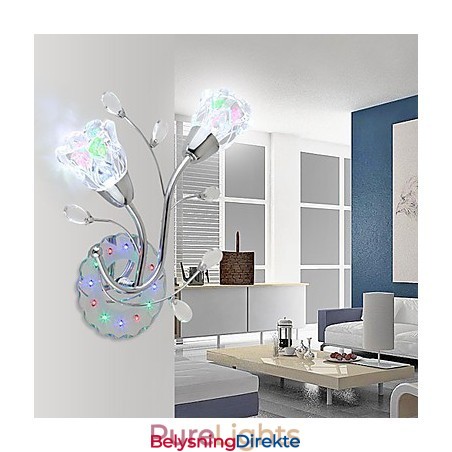 Kreative Blomster Moderne Og Kontraktsfestede Kreative Krystallvegglampelys