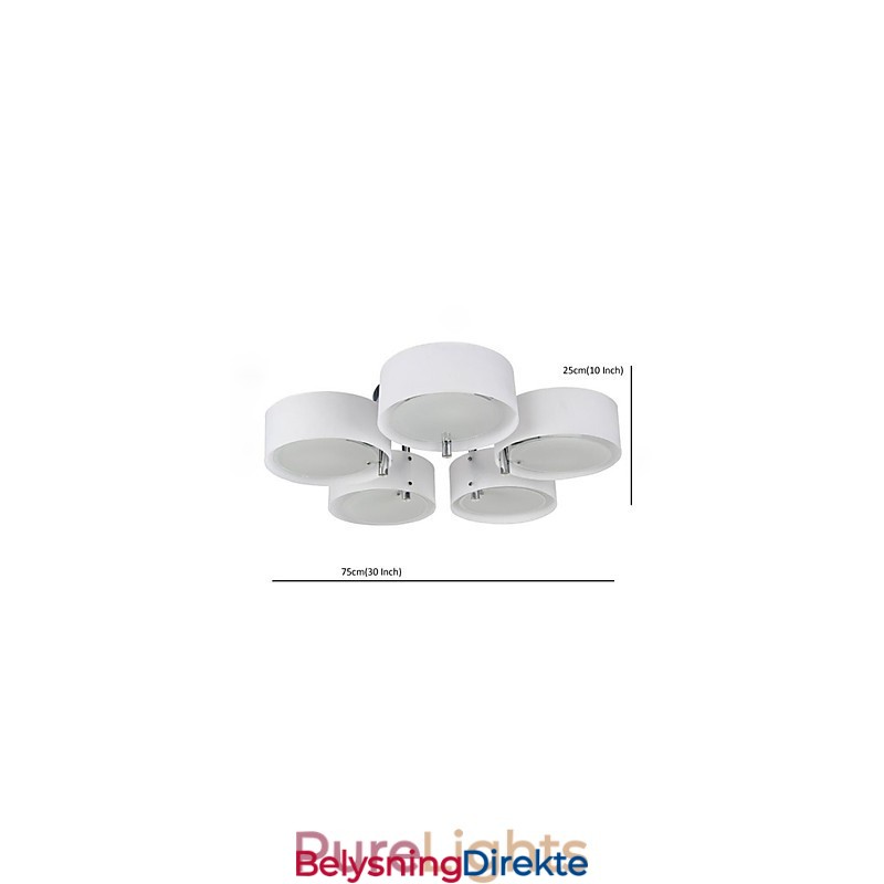 Innfelt Moderne Samtidsstil 5 Lys Taklampe Metall