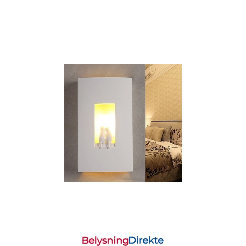 Mote Varm Barnerom Hengelampe Kreativ Kitty Gips Vegglampe Lys