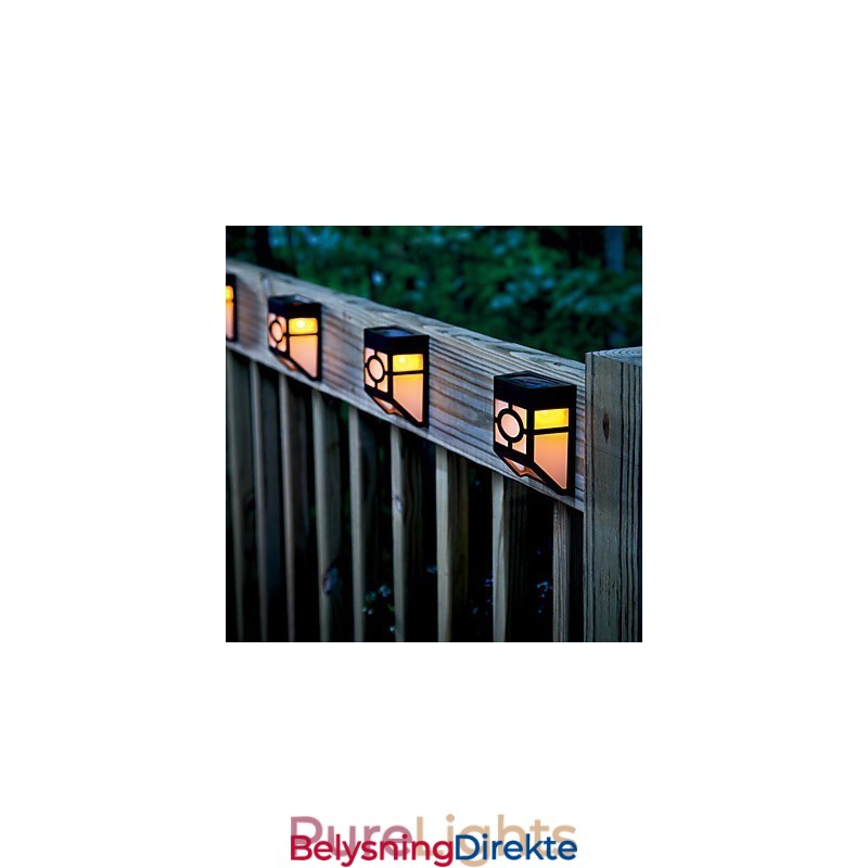 Varm Gul Soldrevet Veggmontert 2 Lanternelys Terrasselampe