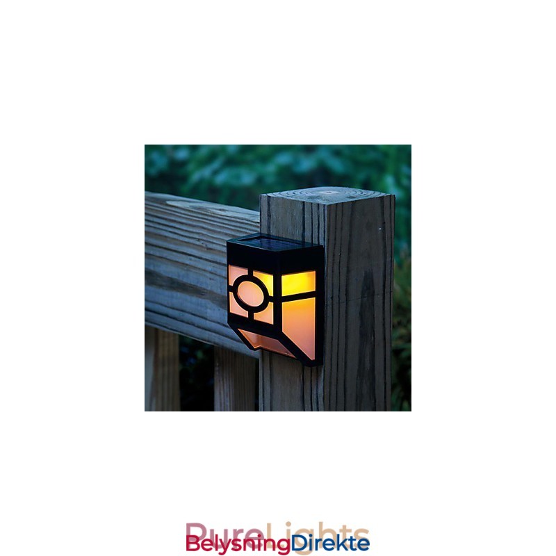 Varm Gul Soldrevet Veggmontert 2 Lanternelys Terrasselampe