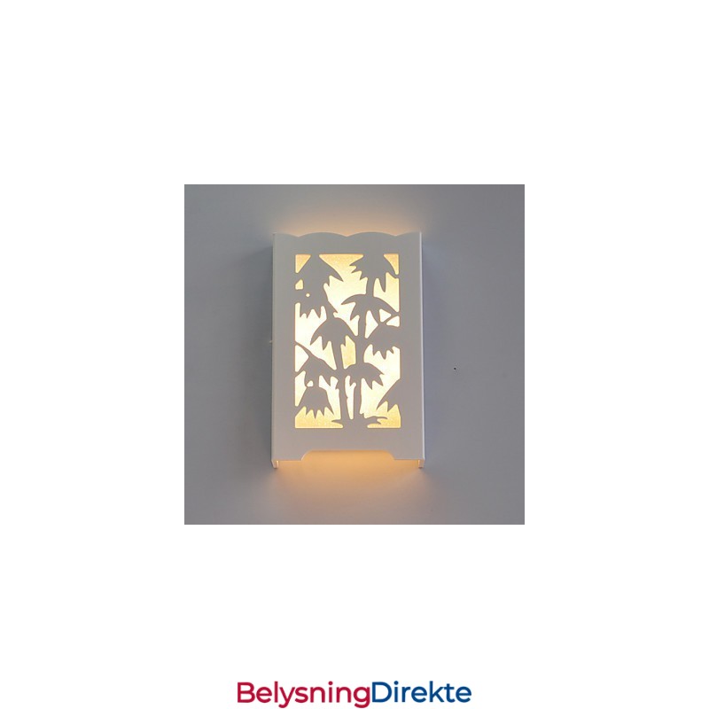 Moderne Kreative Hvite Utskjæringsmønstre Eller Design På Treverk Bambusvegglampelys