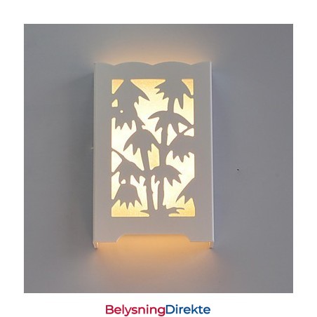 Moderne Kreative Hvite Utskjæringsmønstre Eller Design På Treverk Bambusvegglampelys