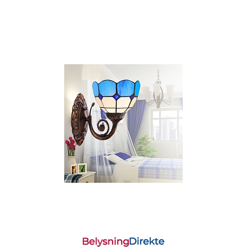 Europeisk Type Restaurerende Gamle Skikker Vegglampe Kreative Middelhavsglasslamper