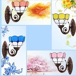 Europeisk Type Restaurerende Gamle Skikker Vegglampe Kreative Middelhavsglasslamper