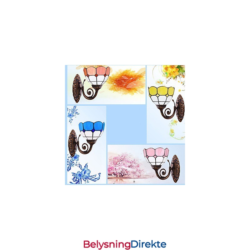 Europeisk Type Restaurerende Gamle Skikker Vegglampe Kreative Middelhavsglasslamper