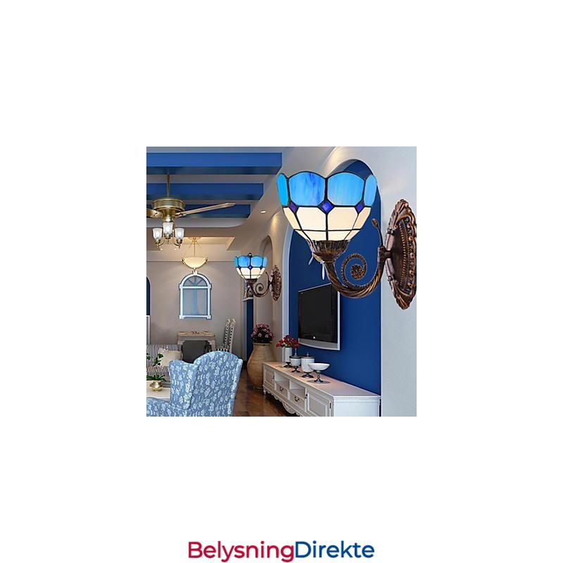 Europeisk Type Restaurerende Gamle Skikker Vegglampe Kreative Middelhavsglasslamper