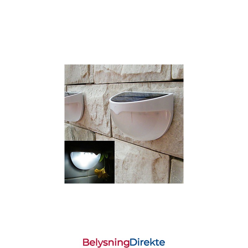 Soldrevet Lampe Utendørs Hagebelysning Automatisk Sensoraktivert Solcellelampe (Hvit)