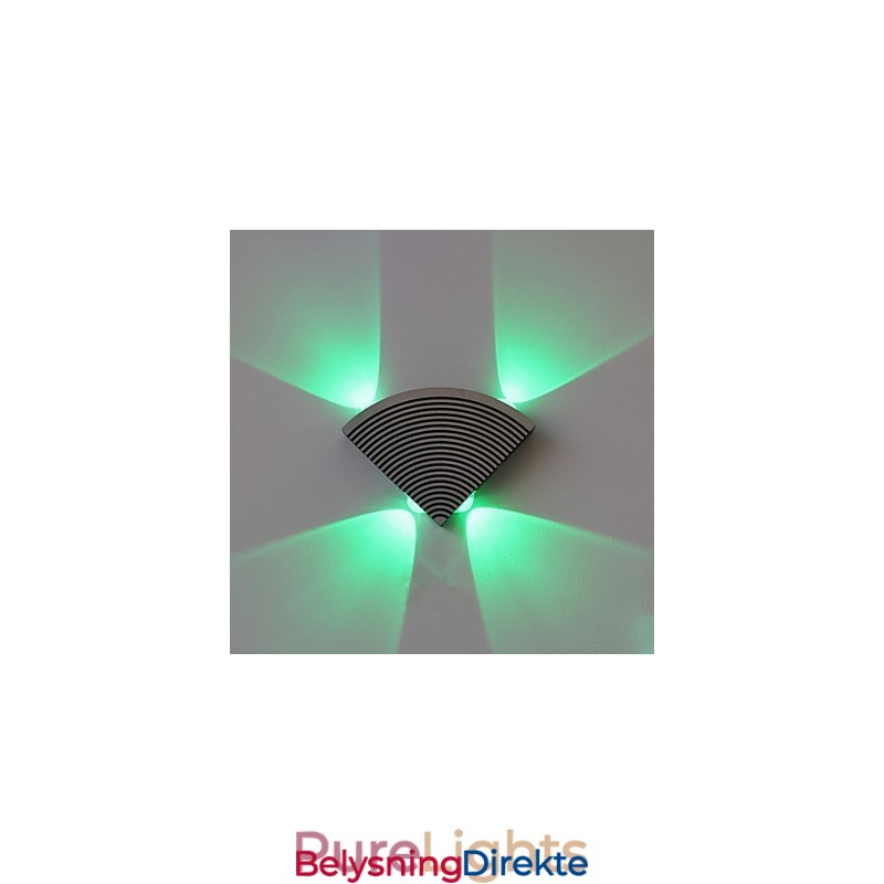 Viftevegglampe Med Fire Lys Grønn Aluminium Akryl